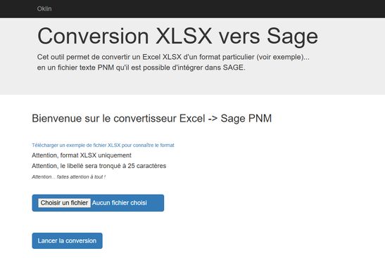 Convertisseur Excel vers sage